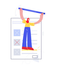 扁平风简笔画抽象人物插画