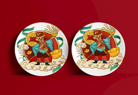 唯美国潮风中式盘子智能贴图样机