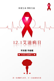 极简创意世界艾滋病日海报