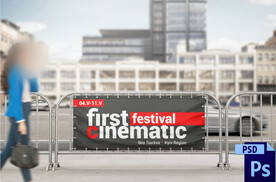 马路道路喷绘广告展位