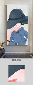 小清新手绘女孩装饰画