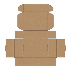 牛皮纸飞机盒展开效果图