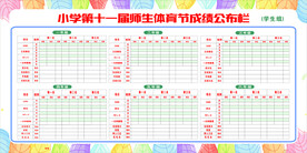 学校运动会成绩公布表