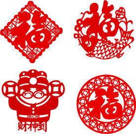 春节剪纸福