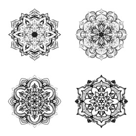 圣诞节雪花线稿