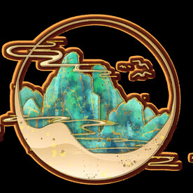 国潮山水边框图片