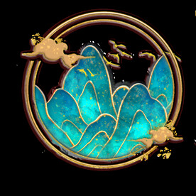  国潮山水边框图片