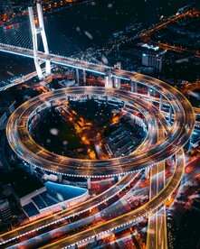 美丽傍晚城市道路