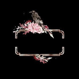 花朵边框鸟