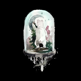 玻璃罩里的小熊