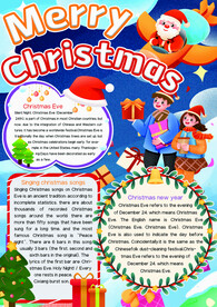 圣诞节快乐英文手抄报小报模板