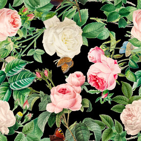 英式复古玫瑰花卉艺术装饰PNG