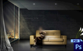 典雅写真换景背景模版