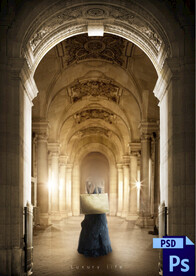 典雅写真换景背景模版