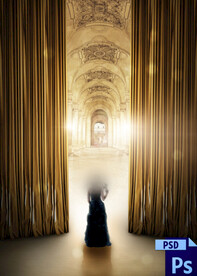 典雅写真换景背景模版