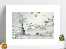 中式意境山水画 