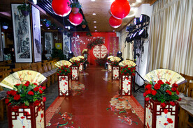 红色新中式婚礼现场