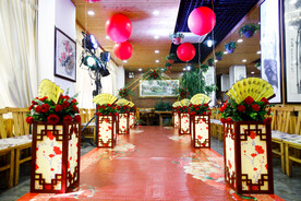 红色新中式婚礼现场