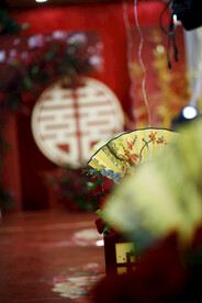 红色新中式婚礼现场