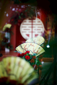 红色新中式婚礼现场