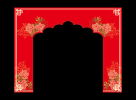 婚礼龙门架 牡丹花龙门架