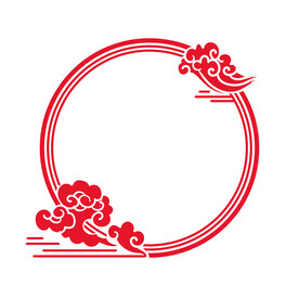 祥云手绘中国风剪纸边框