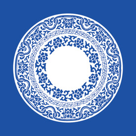 青花瓷国风矢量图形素材底纹花纹