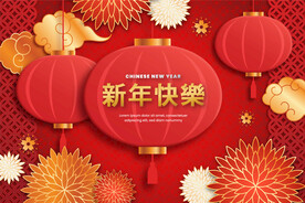 新年红色喜庆贺岁海报