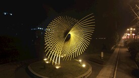 夜景  竹子  雕像