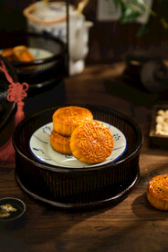 月饼中秋美食食材背景素材