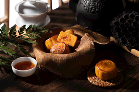月饼中秋美食食材背景素材