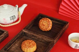 月饼中秋美食食材背景素材