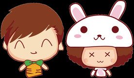 情侣PNG素材 卡通情侣 