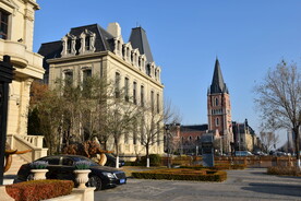 欧式建筑欧式小镇城堡步行街街道