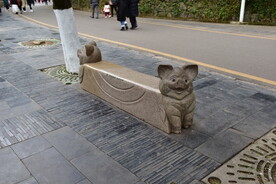 创意石头长凳公园石凳公园设施