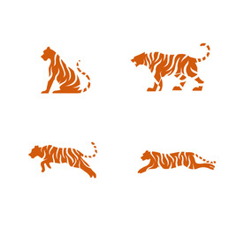 老虎剪影