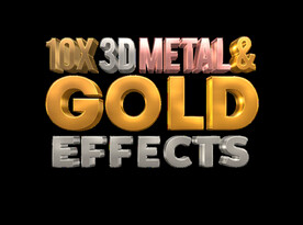  黄金特效字体 高清可修改  