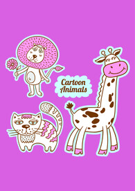 长颈鹿狮子卡通