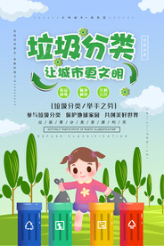 卡通垃圾分类环保宣传海报设计