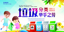 垃圾分类环保宣传海报展板设计