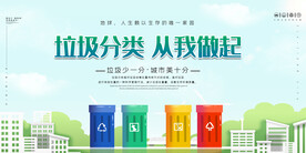 小清新垃圾分类公益环保宣传海报