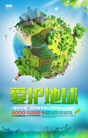爱护保护地球环保宣传海报
