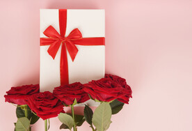 粉色背景七夕主题鲜花