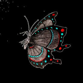 蝴蝶水墨国画翅膀