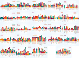 多彩几何世界建筑