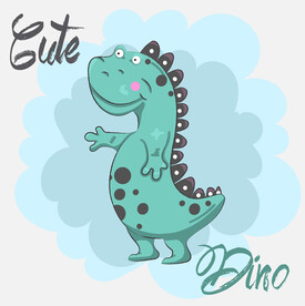 可爱的卡通小恐龙