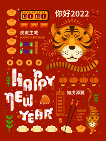 中国风古风虎年新春海报