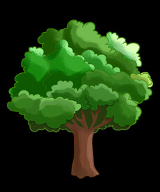 卡通植物大树插图