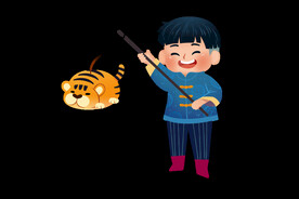 2022年虎年男孩手提老虎灯笼