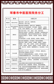 中医医院院务分工